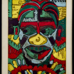 Máscara Africana, Aluisio dos Santos, Mista s/ Tela, 84x64cm, 1984