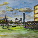 P. Local, Mitsunaga, Aquarela, 32x24cm, 1990