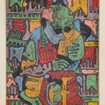 Pensador, Aluísio dos Santos, Mista s/ Madeira, 84x64cm, 1984