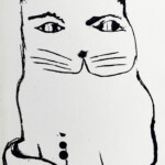 Gravura de gato feita pelo artista Aldemir Martins
