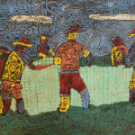 Puxando a Rede, Aluisio dos Santos, Mista s/ Madeira, 245x121cm, 1984