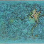 Composição Azul, Yasuichi Kojima, Óleo s/ tela, 100x130cm, 1968. Fotografia Bruno Amorim. Acervo Pinacoteca Municipal de Mauá