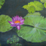 Vitória Régia, Naomi, Óleo s Tela, 50x70cm, S Data. Fotografia Karla Santos. Acervo Pinacoteca Mauá.